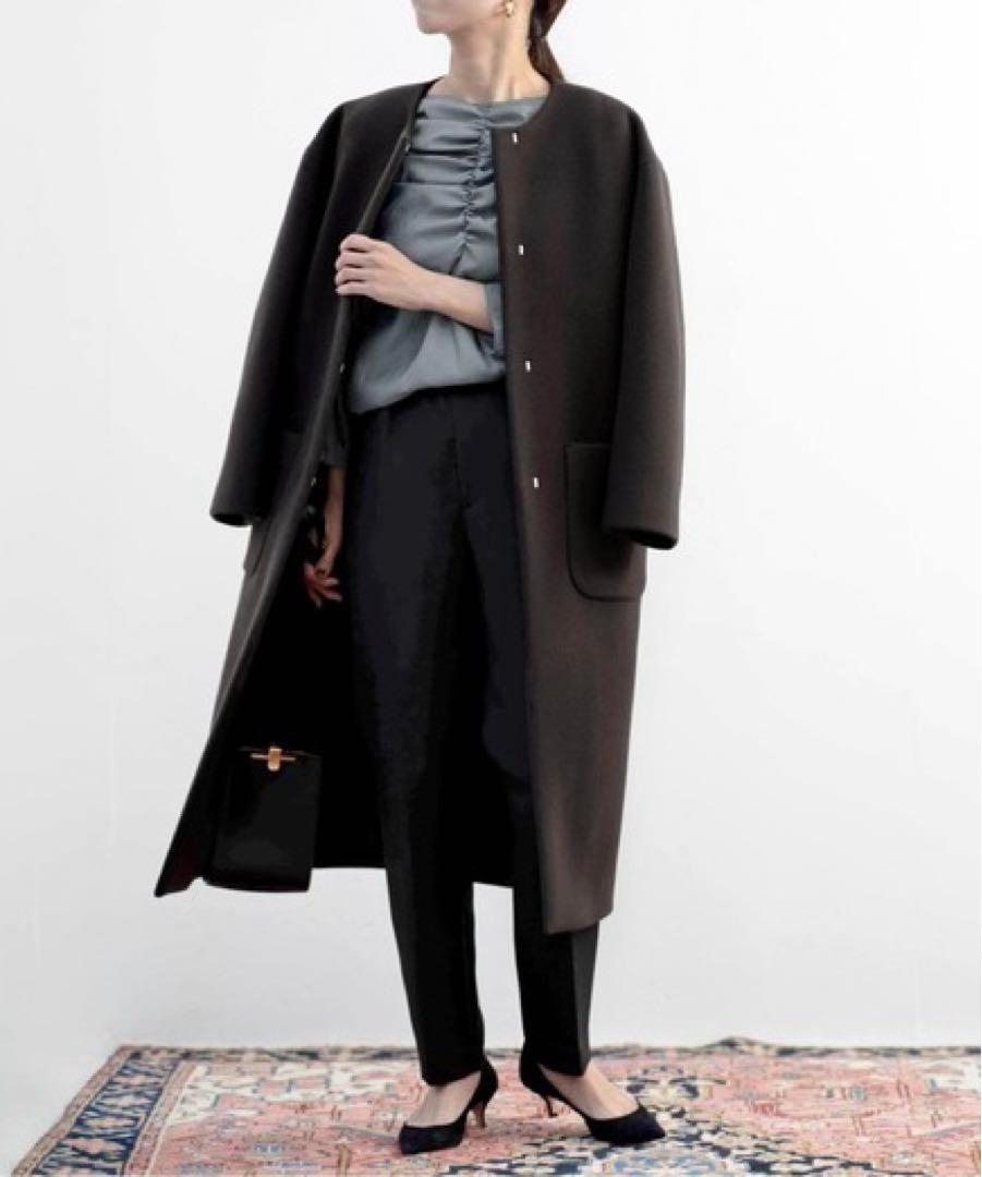 ■美品◆ヴェルメイユパーイエナ◆mosser ノーカラーコート