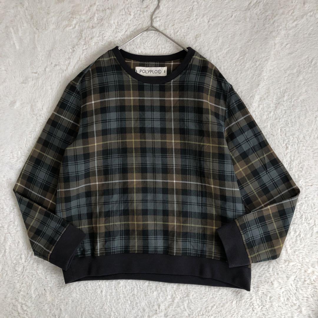 POLYPLOID ポリプロイド 19FW チェック ウール スウェット 3