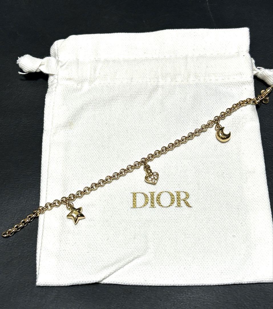 クリスチャンディオール   ゴールドハートラインストーンブレスレット ディオール Dior ブレスレット ゴールド ラインストーン CD 喜平