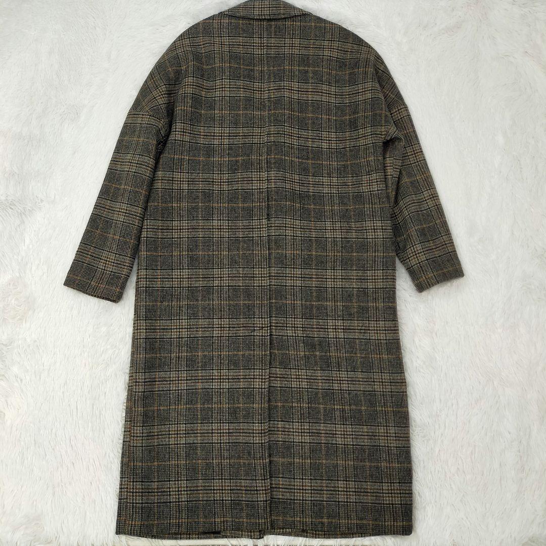 【極美品】ユニバーサルランゲージ チェスターコート グレンチェック　ロング　M ユニバーサルランゲージ MARLING&EVANS チェスターコート メンズ