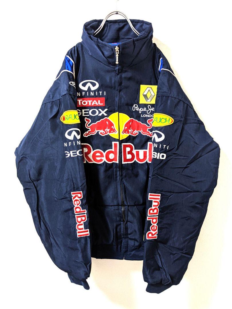本物保証新品 レッドブル レーシングジャケット ネイビー紺色 XL古着 ia1pq-m98085701430 Red Bull 刺繍 超歓迎得価