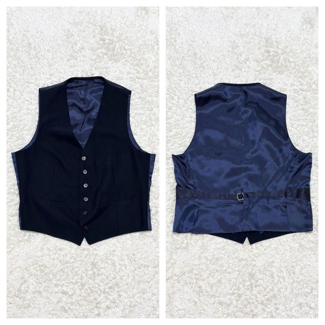 【極美品】スーツカンパニー　スーツ　M寸　3ピース　ネイビー　撥水　ストレッチ