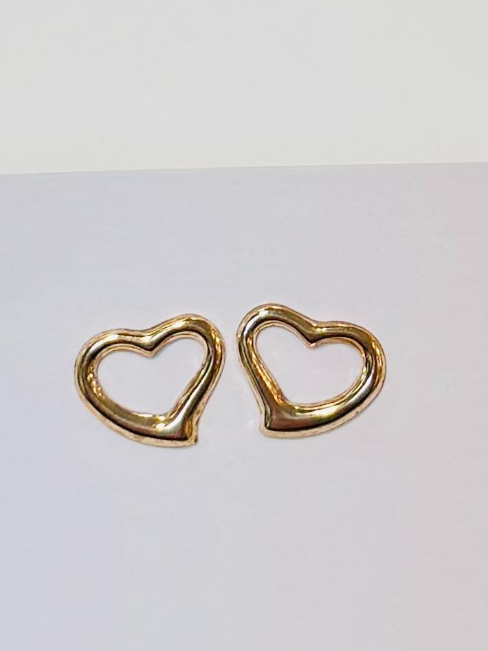 ハート ピアス k18 18k 18金 イエローゴールド スタッドピアス