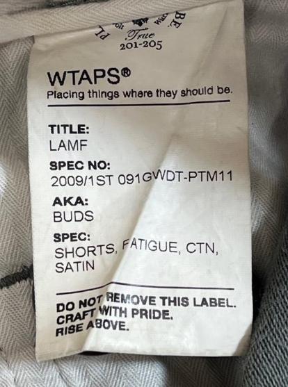 日本製　WTAPS　コットンバックサテン　ショートパンツ　ハーフパンツ　ショーツ