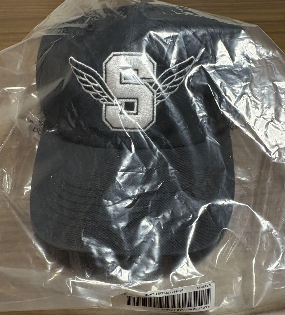値下げしました。SUPREME WINGS LOGO 6-PANELキャップ　黒