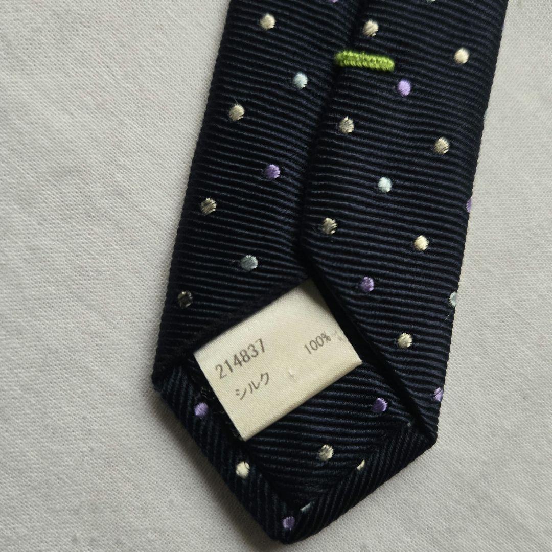 美品 Paul Smith ネクタイ ドット柄 ネイビー ブラック ✨美品✨】Paul Smith ポールスミス ネクタイ ネイビー ドット柄