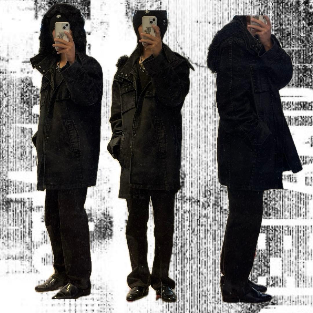 archive ファー ブラックコート opium y2k 00s 平成 お兄系L COMME CA ISM