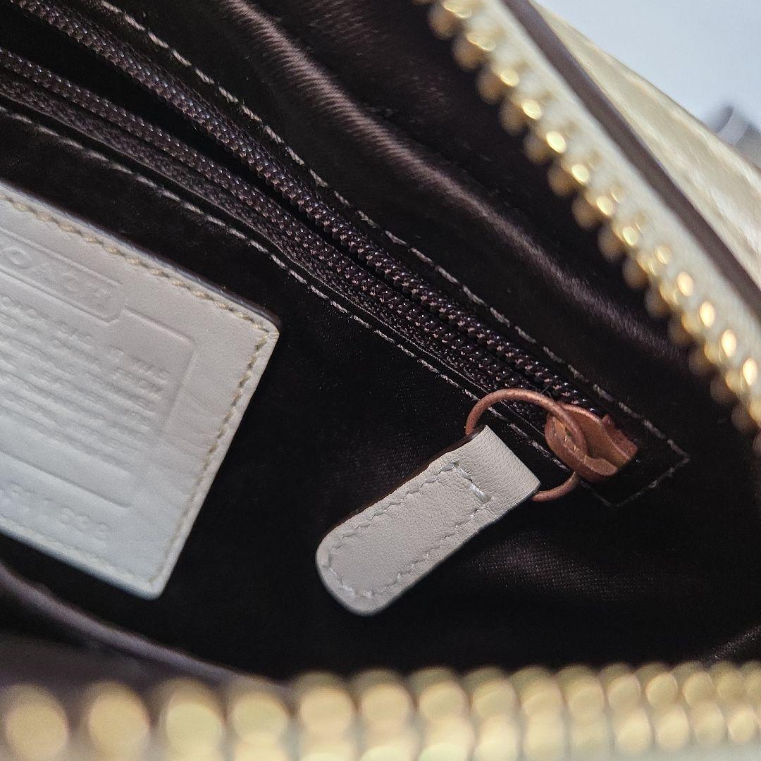 極美品 COACH クロスボディ ショルダーポーチ シグネチャー レザー