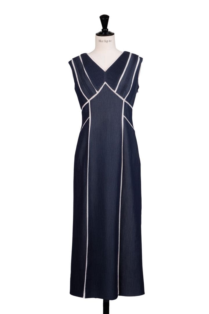 ☺︎様専用 美品 Lace Trimmed Chambray Dress