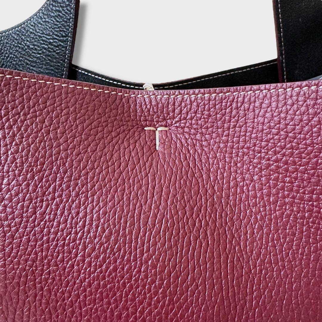 【美品】トッズ Tタイムレス レザー トートバッグ ボルドー