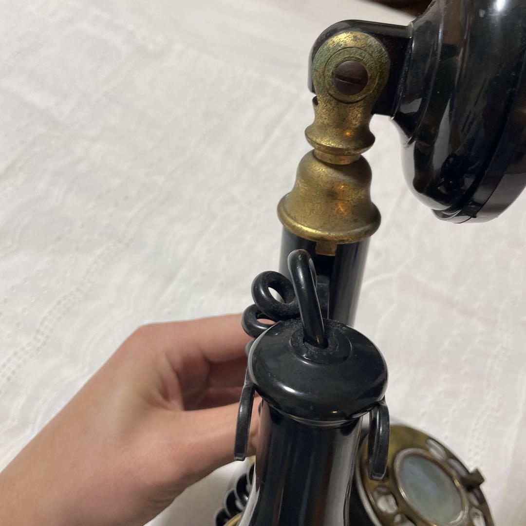 レトロ ダイヤル式電話機 黒