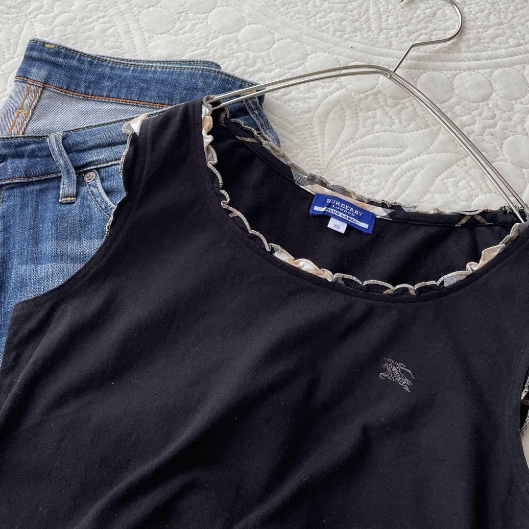 美品 BURBERRY BLUE LABEL ノバチェックノースリーブカットソー