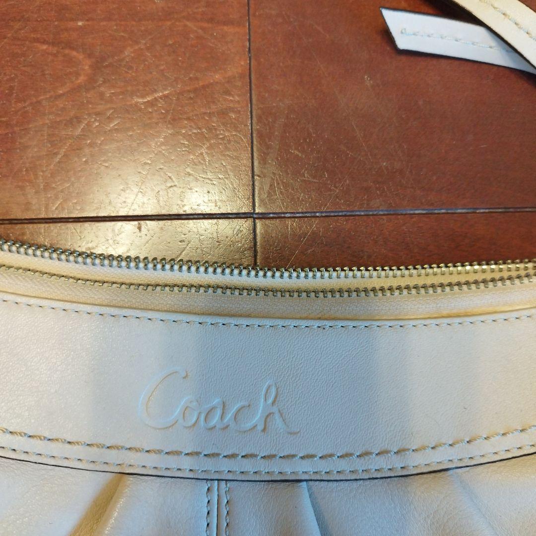 国産品 Coach ショルダーバッグ クリーム色 オフホワイト 超美品 バッグ