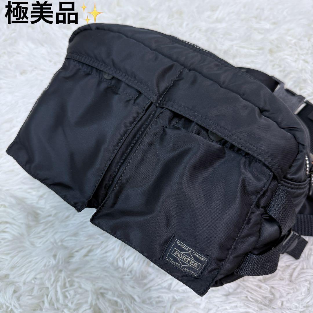 ［極美品］PORTER ボディバッグ ブラック　タンカー ✨極美品✨ PORTER タンカー 黒 ボディバッグ ウエストバッグ