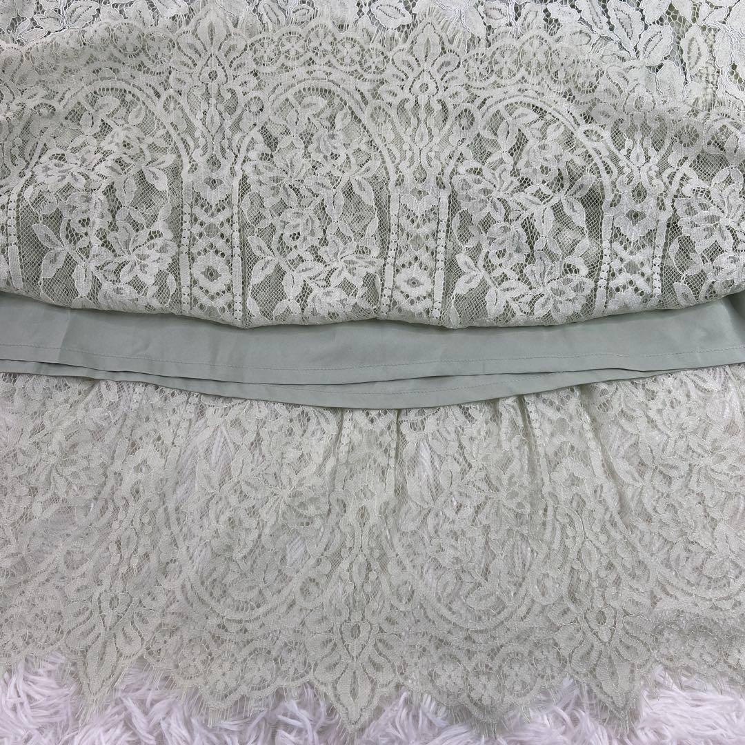 美品✨グレースコンチネンタル 総レース ベルト Aライン ライトグリーン 36 美品✨グレースコンチネンタル 総レース ベルト Aライン ライトグリーン 36