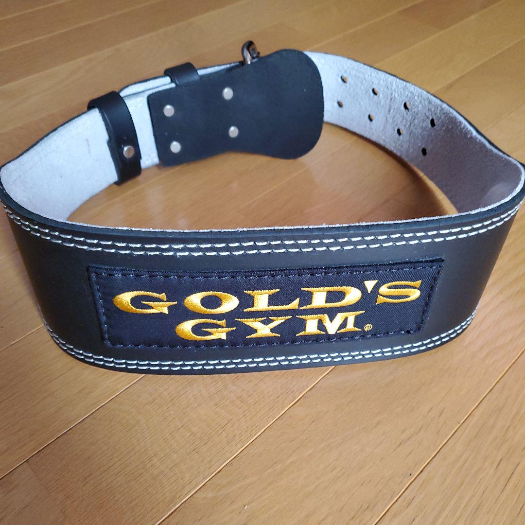 GOLD'S GYM　トレーニングレザーベルト (L)
