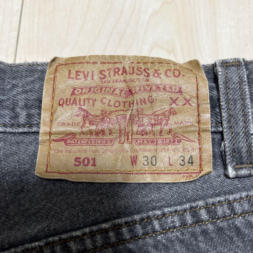 高質 Levi's 501 先染め ブラックデニム USA 90s デニム/ジーンズ