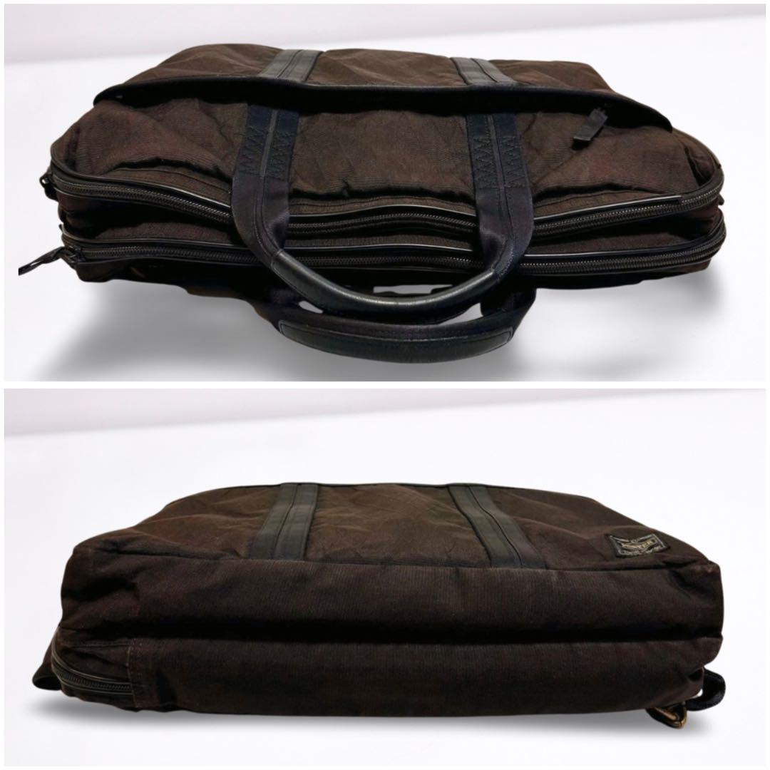 PORTER HEAT ポーター 3WAY ブリーフケース 黒 リュック可 濃茶