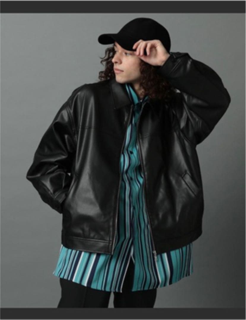 HARE BIGカラーフェイクレザーブルゾン 