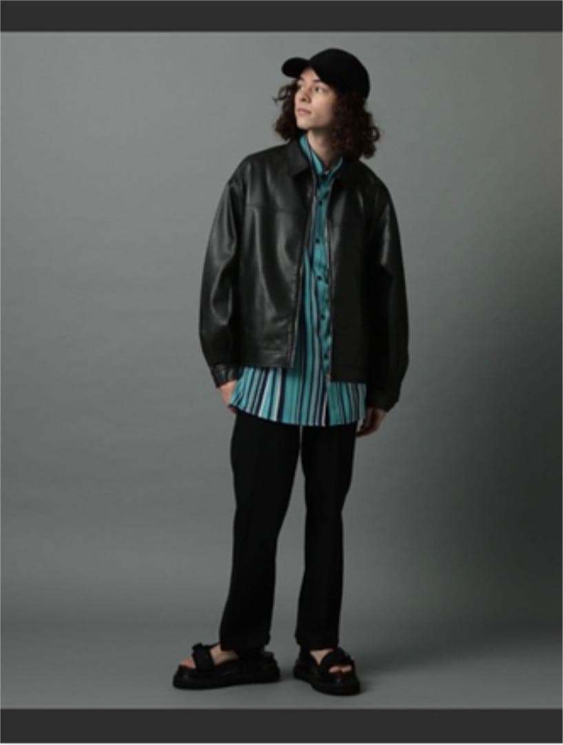 HARE BIGカラーフェイクレザーブルゾン 