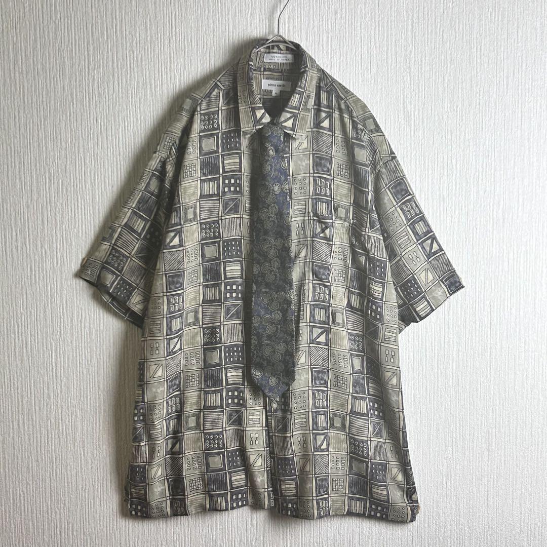 Mpierre cardin 幾何学模様 半袖シャツ 古着