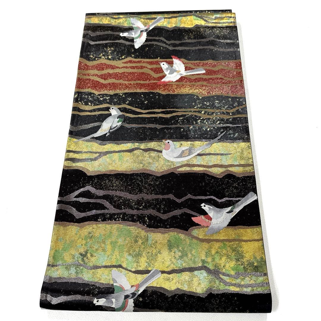 帯3145 ●高級 正絹 六通 袋帯