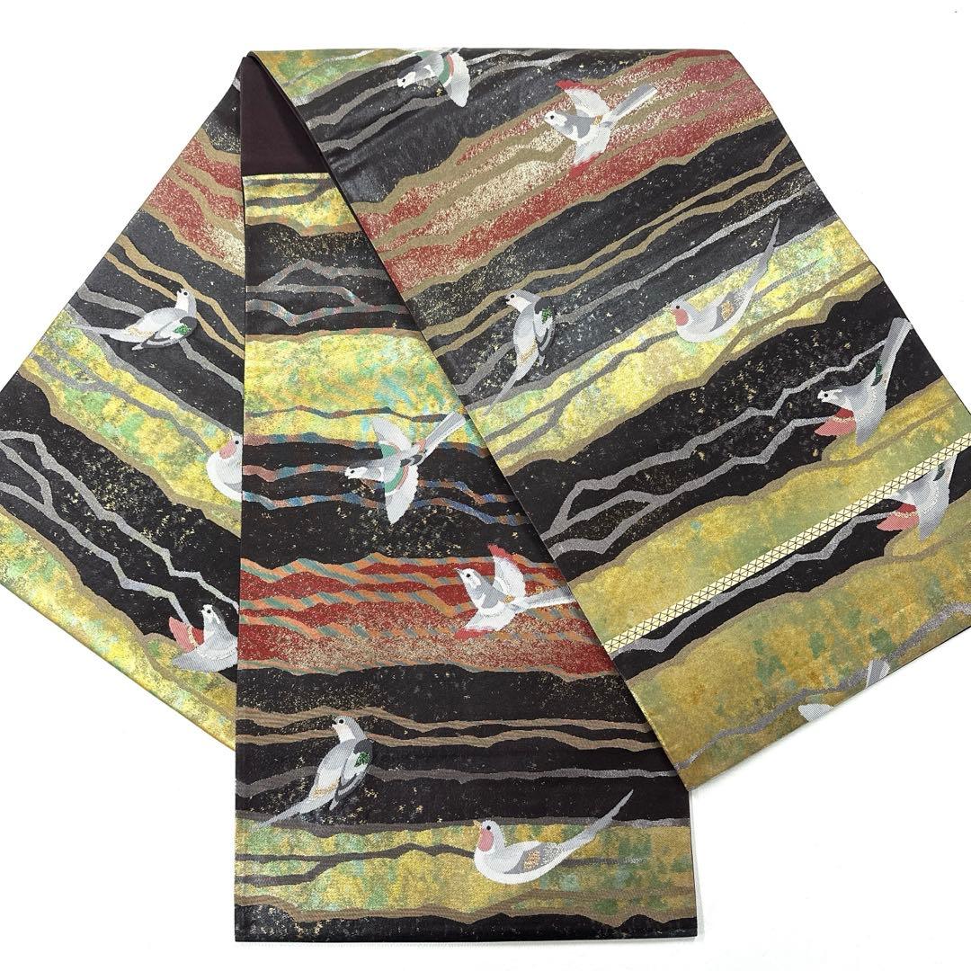 帯3145 ●高級 正絹 六通 袋帯