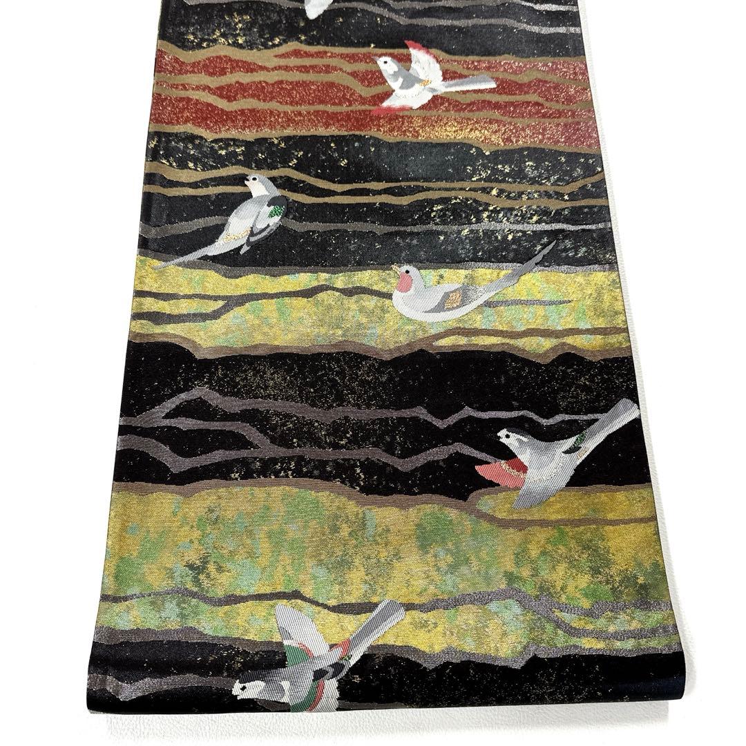 帯3145 ●高級 正絹 六通 袋帯