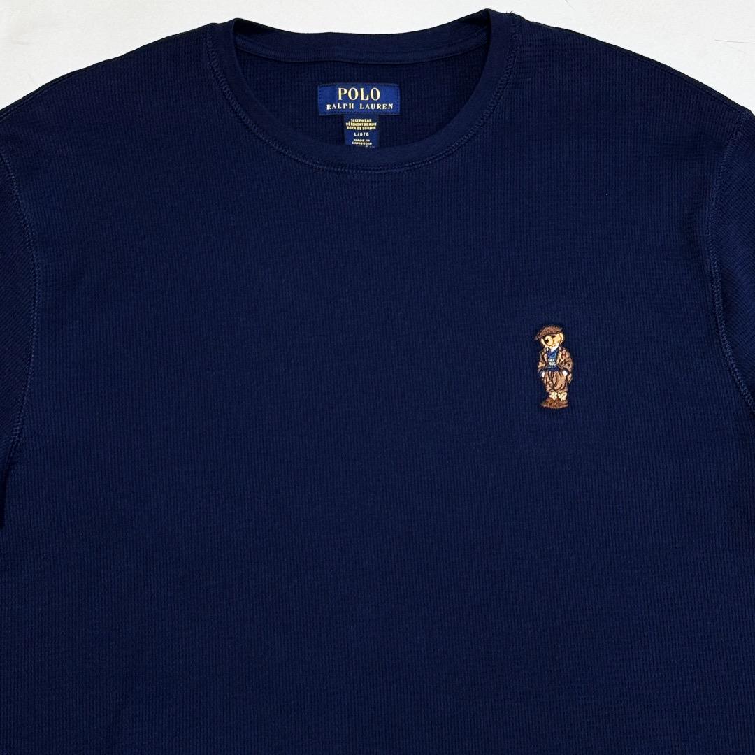 ■ポロラルフローレン・ポロベアーサーマルロングTシャツ・ネイビーL新品■