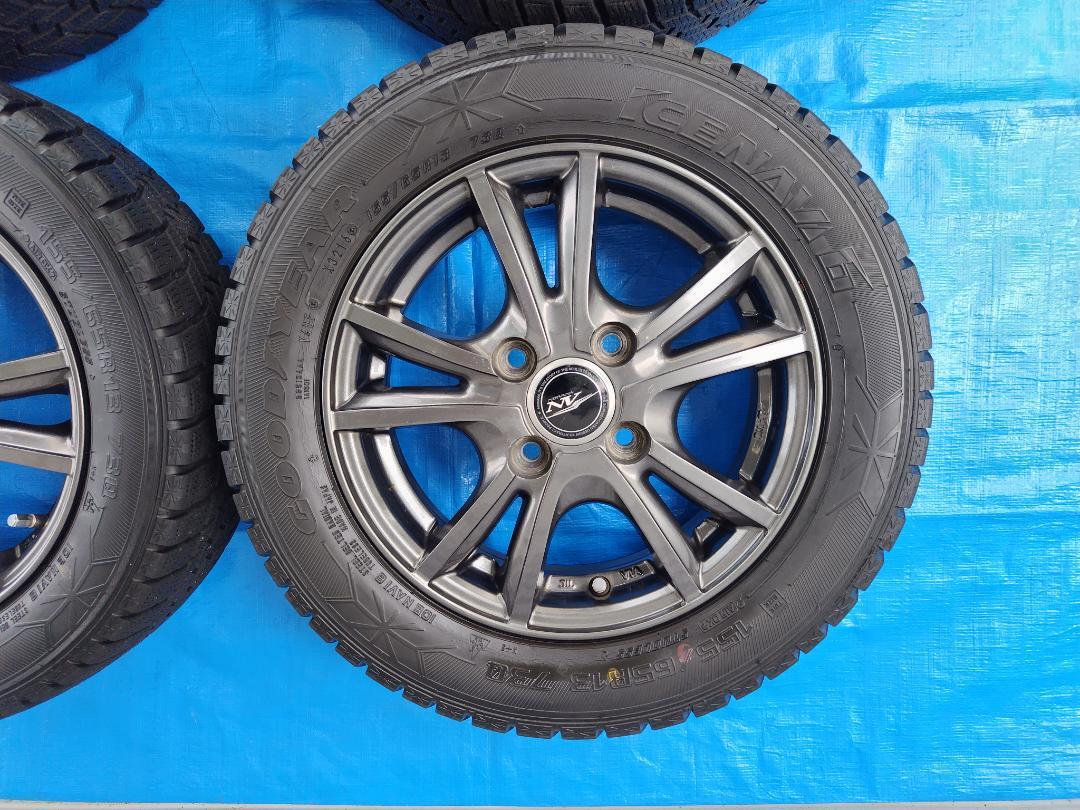 スタッドレスタイヤ・アルミホイール２本セット、155/65R13【その２】