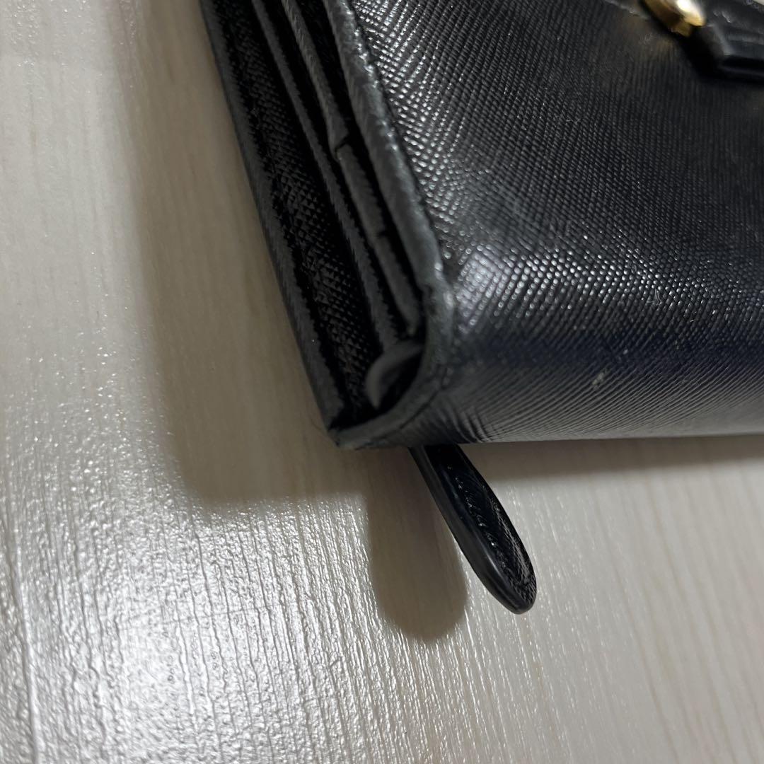 PRADA サフィアーノ ブラック 長財布 リボン