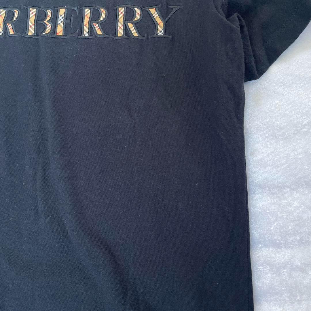 相談中バーバリー　ロゴ入り　Tシャツ　黒　ブラック　ノバチェック　ｓ