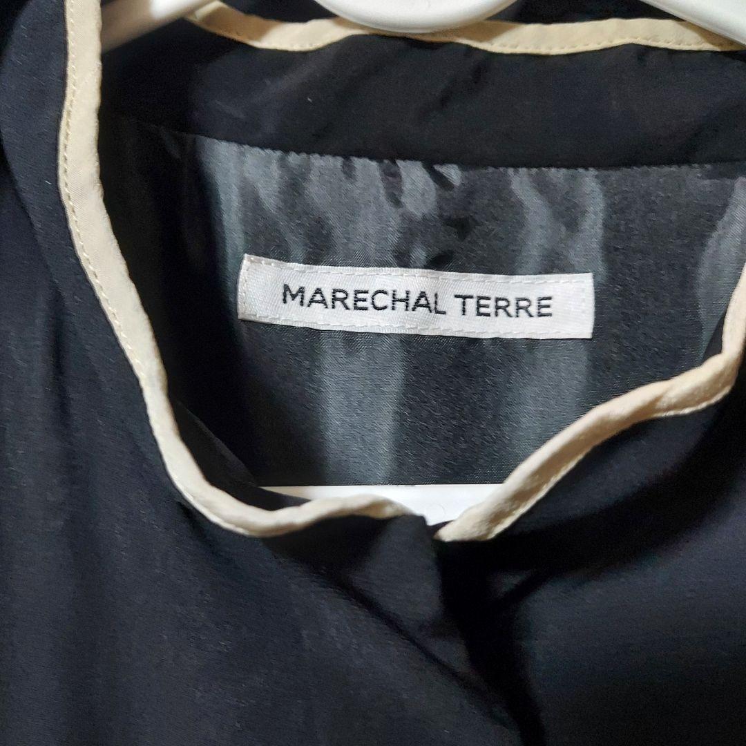 MARECHAL TERRE 配色パイピングワンピース ベルト付き ブラック