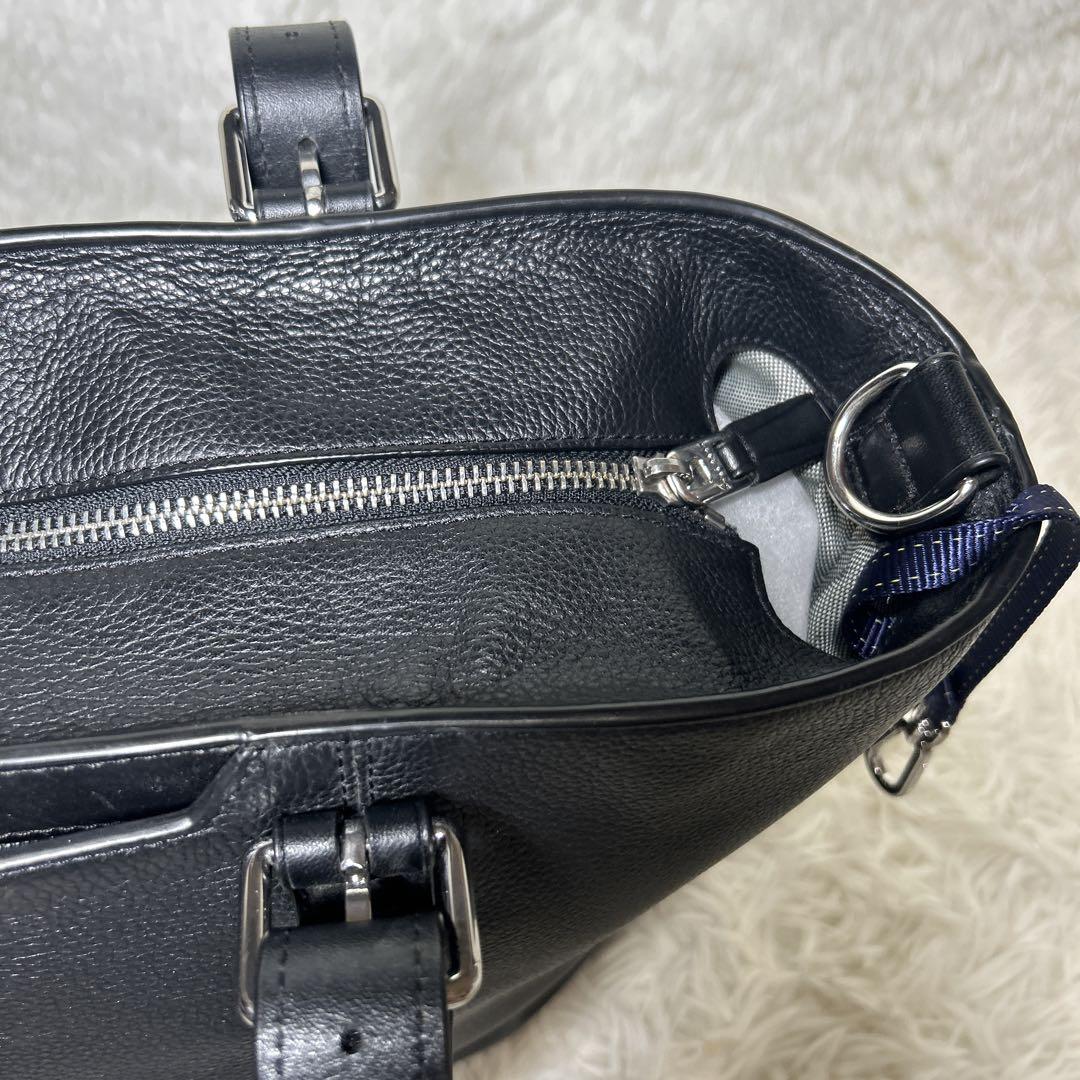 【美品】コールハーン 2way トート　ショルダーバッグ　黒　しぼ革