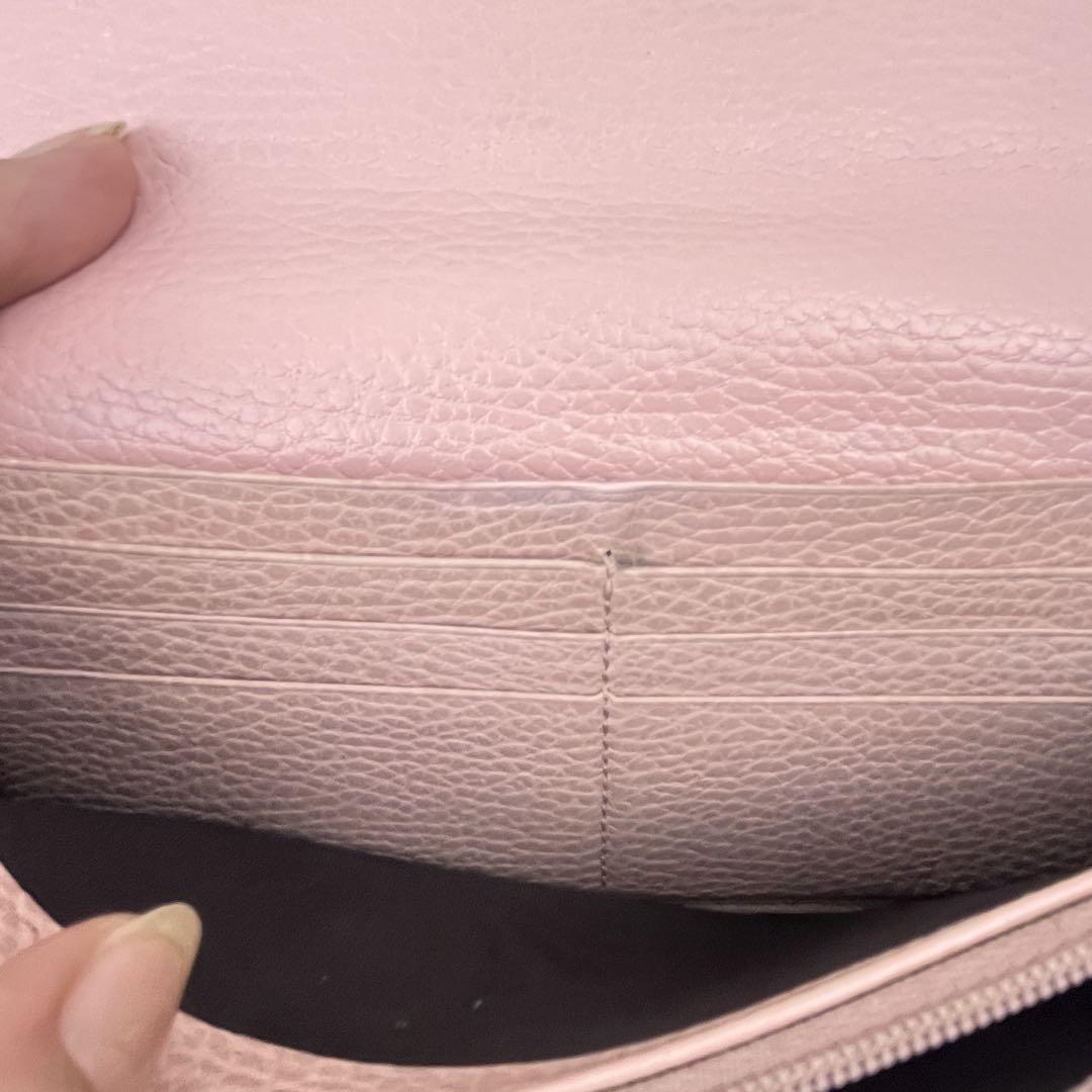 良品✨GUCCI 長財布　マーモント　ロゴ金具　ベビーピンク　レディース