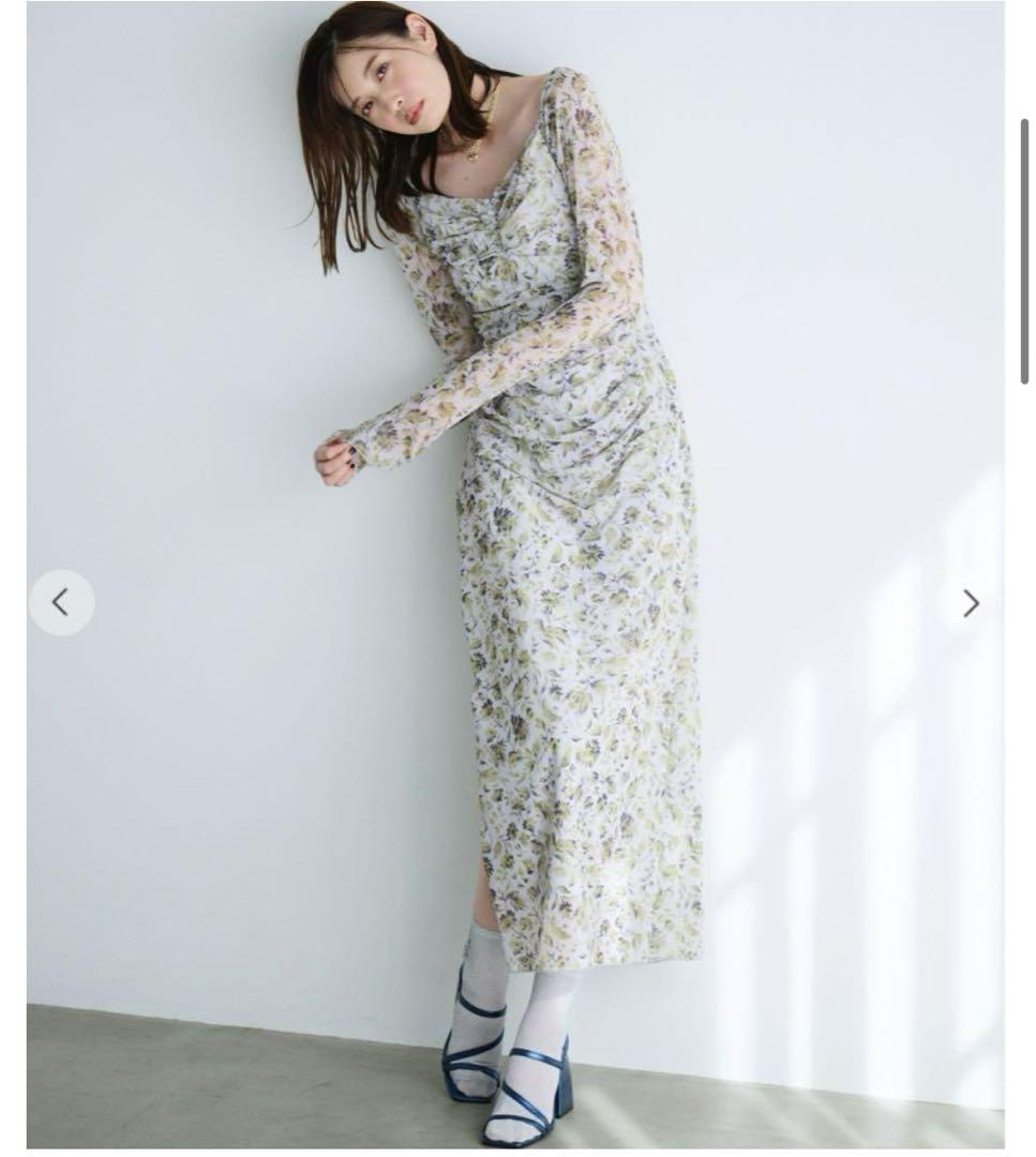 【最終お値下げ♪】ココディール フラワーチュールギャザーワンピース