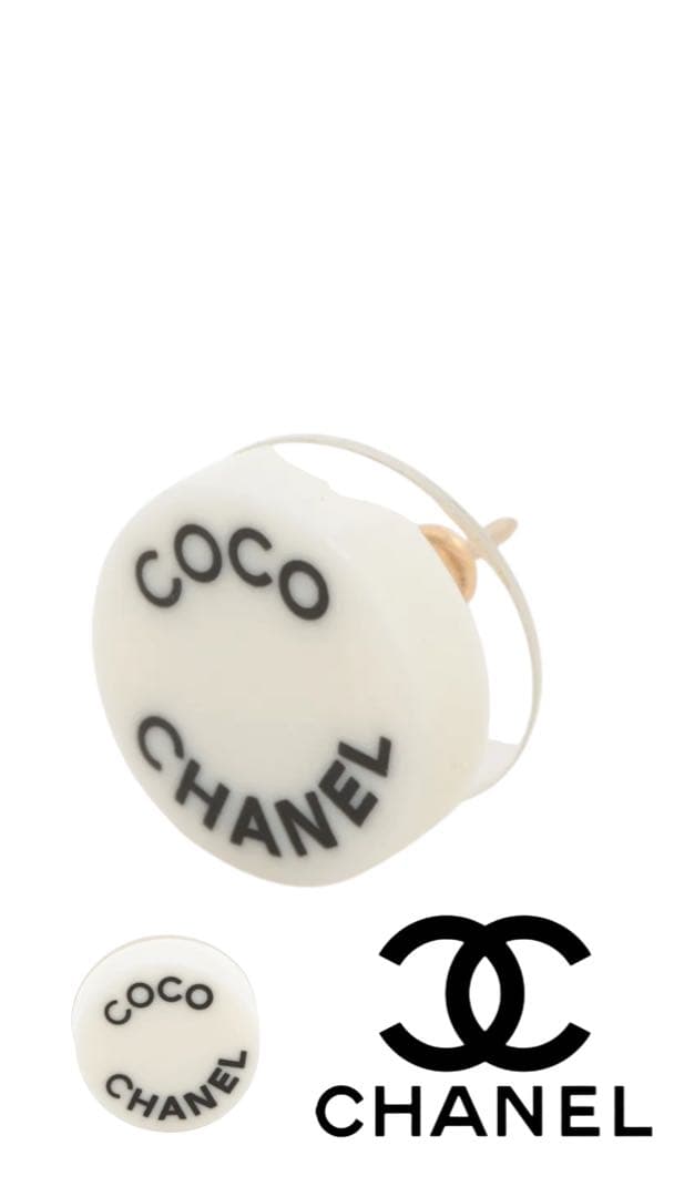 CHANEL シャネル ピアス 片耳用 レジン ホワイト