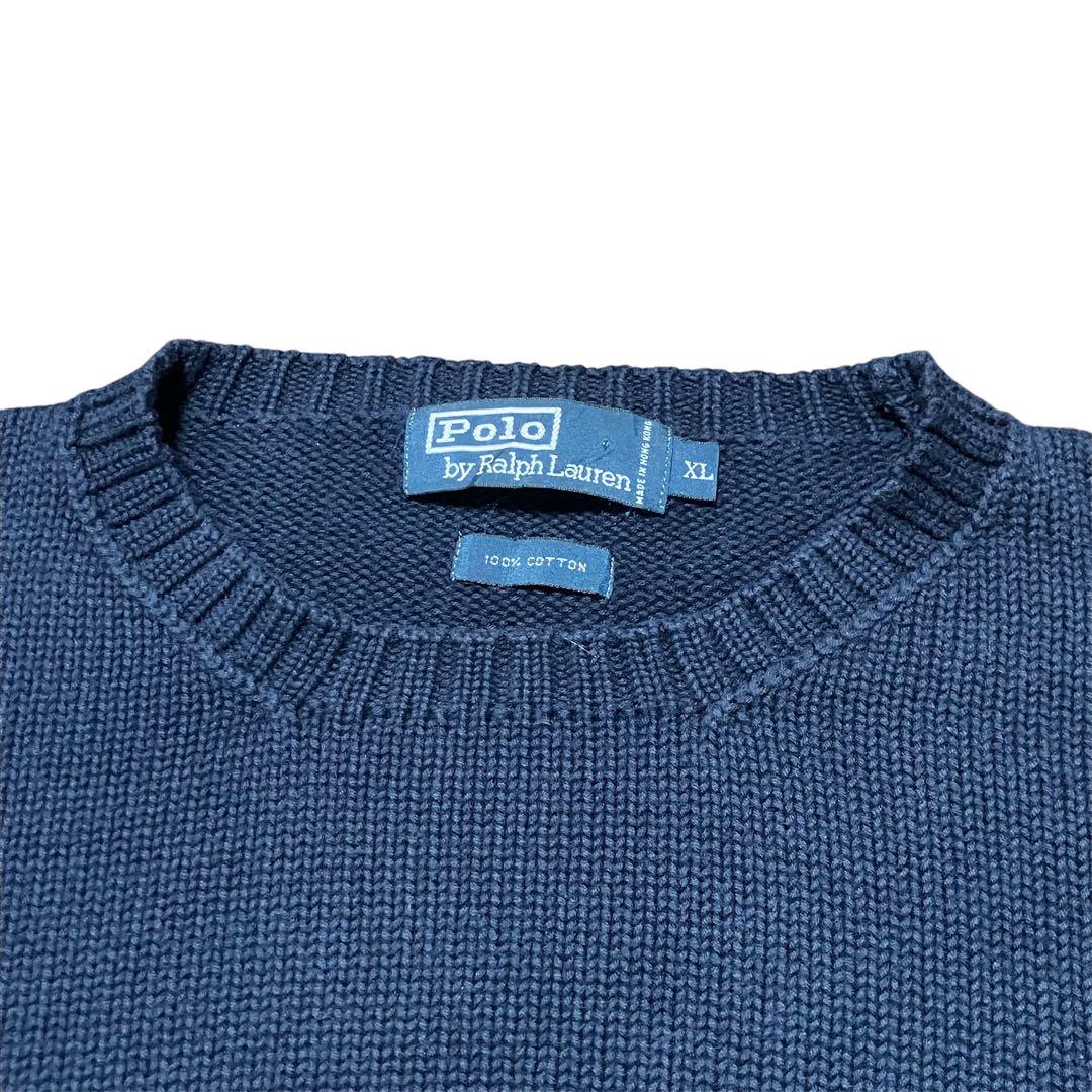 香港製 古着 90's RALPH LAURENラルフローレン コットン ニット