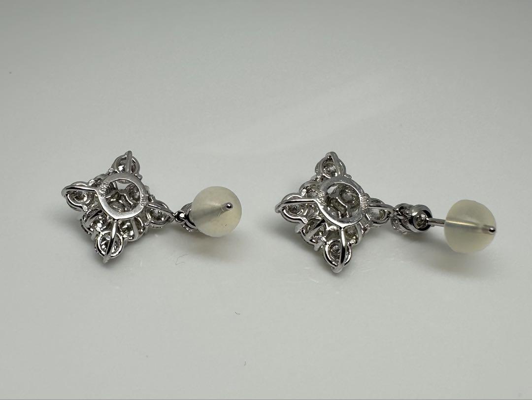 PT900/K18WG ペンダントトップ　ピアス　セット　ダイヤ　6.13ct