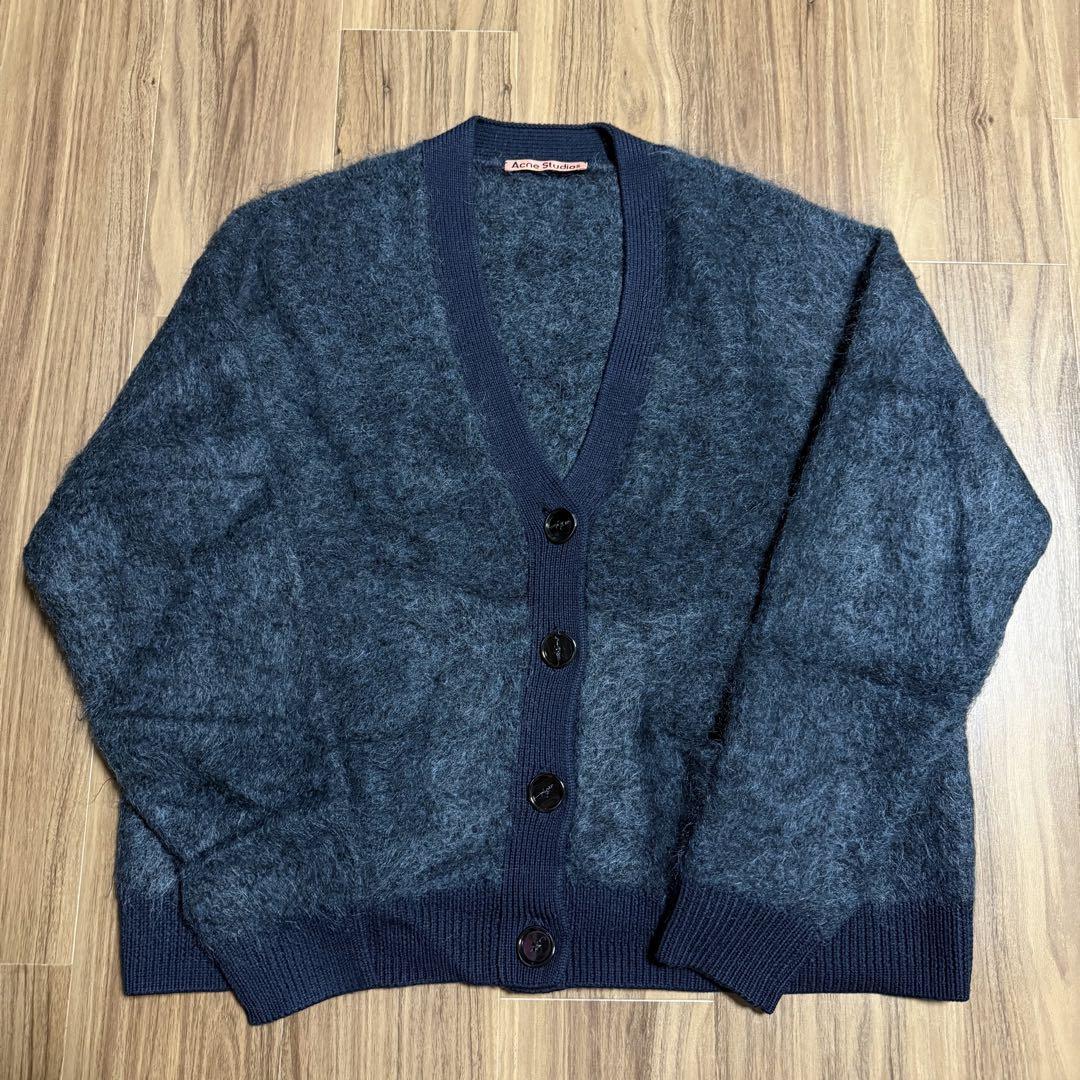 Acne Studios モヘアブランドカーディガン ネイビー　Mサイズ