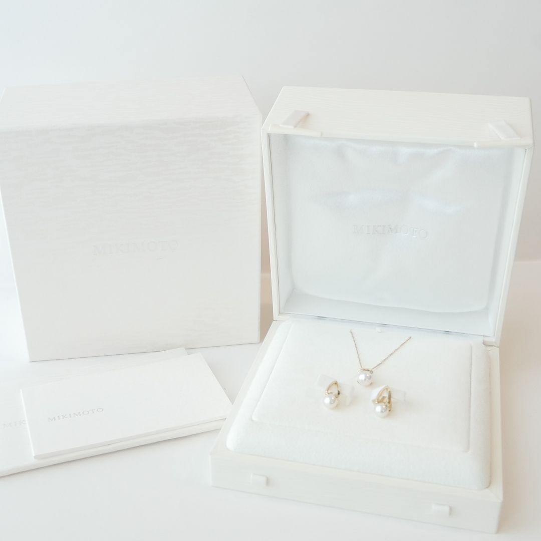 極美品【ミキモト】現行品　K18YG Mコレクション　パール　ダイヤ　ネックレス