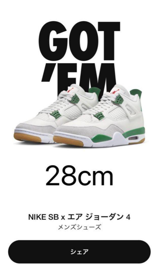 Nike SB × Air Jordan 4 Pine Green 　28cm