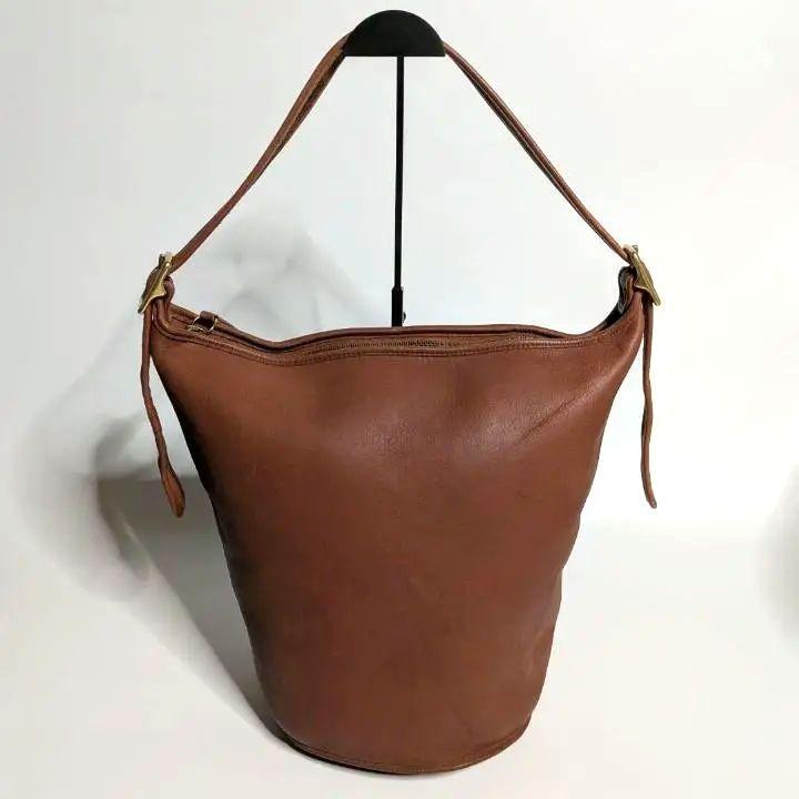 COACH オールドコーチ ショルダーバッグ レザー バケツ型 9085 茶