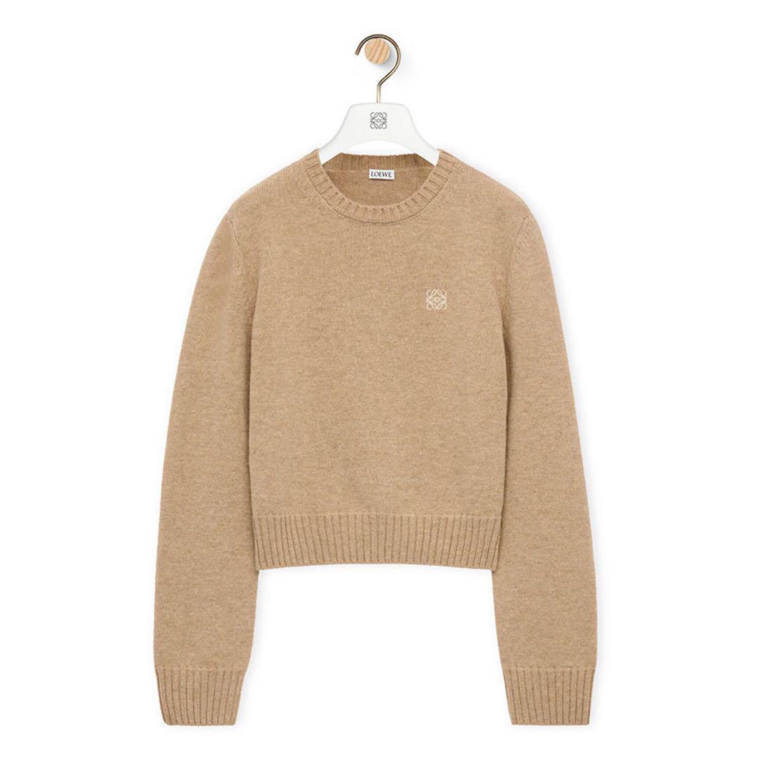 LOEWE ベージュ ウール クルーネックセーター