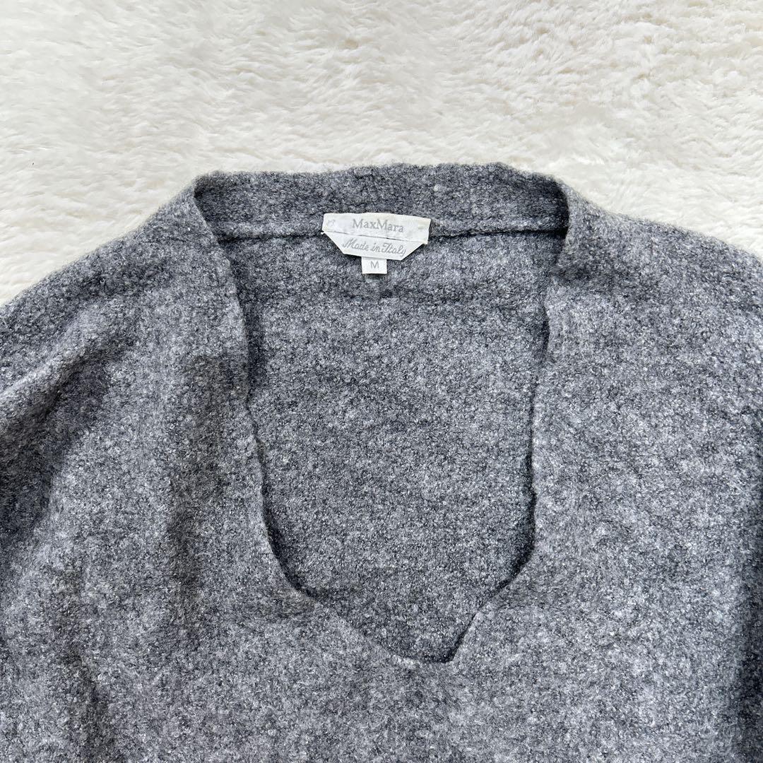 【マックスマーラ】長袖ニット 無地 カジュアル 羊毛 ウール モノトーン 高級感