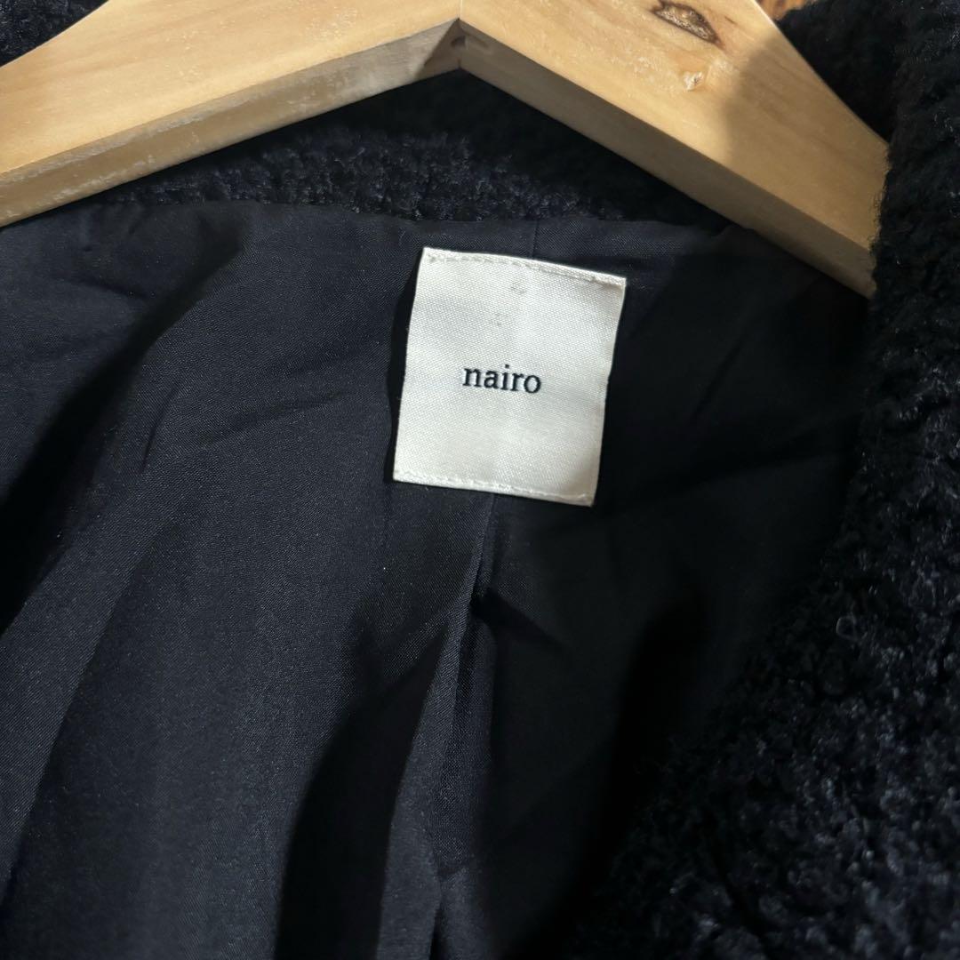 nairo ブークレボリュームショートコート　ナイロ　ブラック