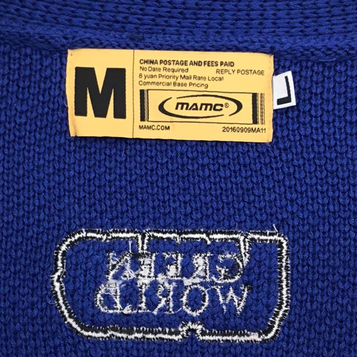 新作限定SALE 美品 mamc カーディガン L ブルー f7jm3-m98220550693 お得再入荷