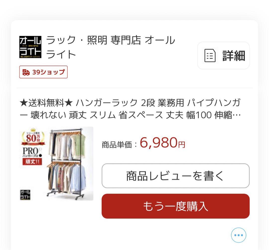 ハンガープロ ハンガーラック 2段 幅100cm 新品未使用品