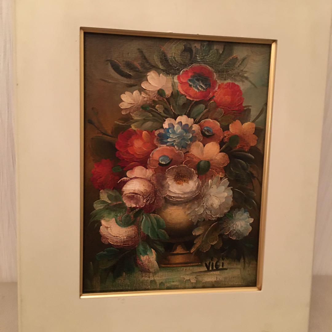 ヨーロッパ絵画油絵(油彩)木製額縁付き