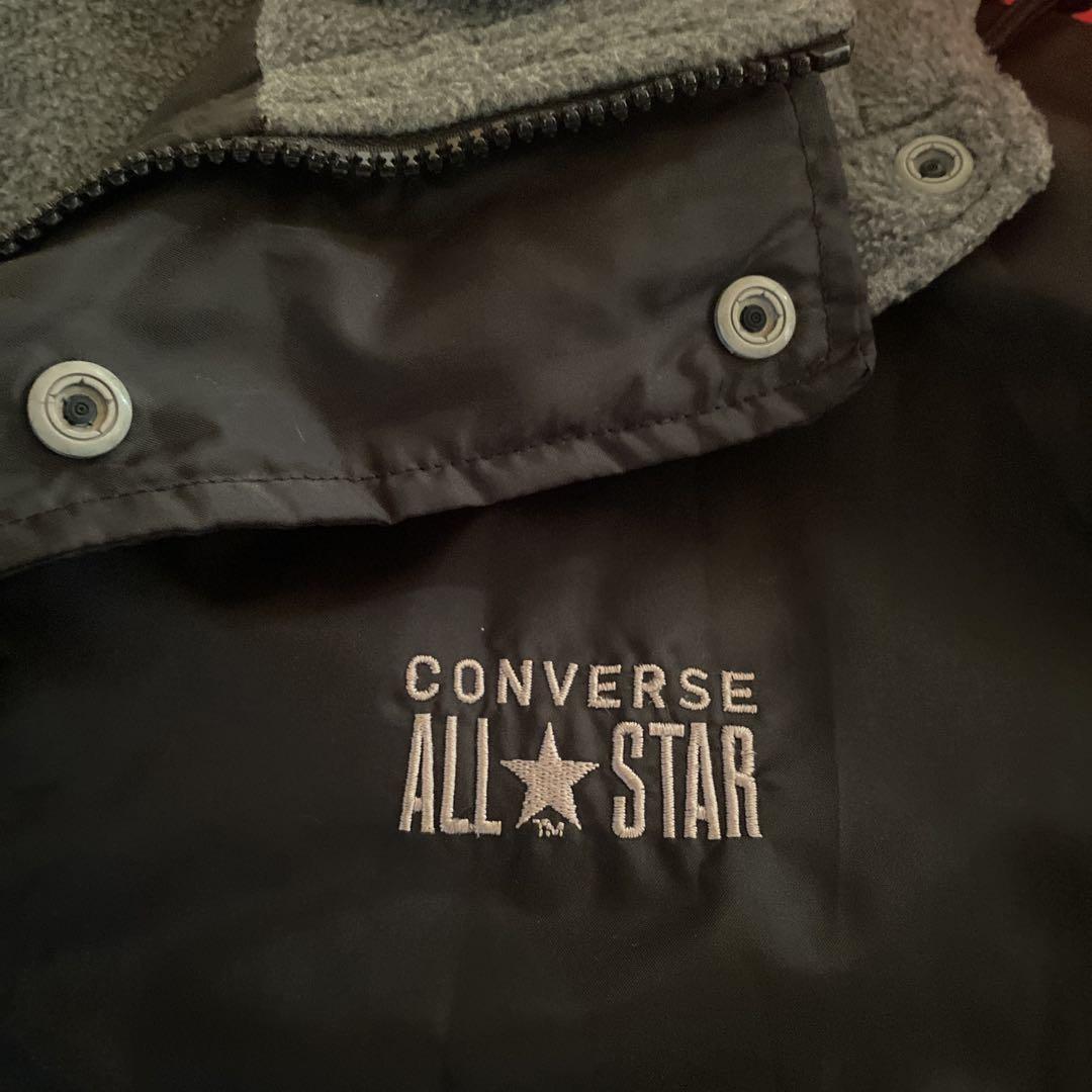 CONVERSE 黒 ブラック　綿入りジャケット　ロングコート　裏起毛